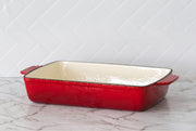 Enamelled Cast Iron 38.5x23cm Rectangular Roaster (3.4L) - Red V196-CIR04