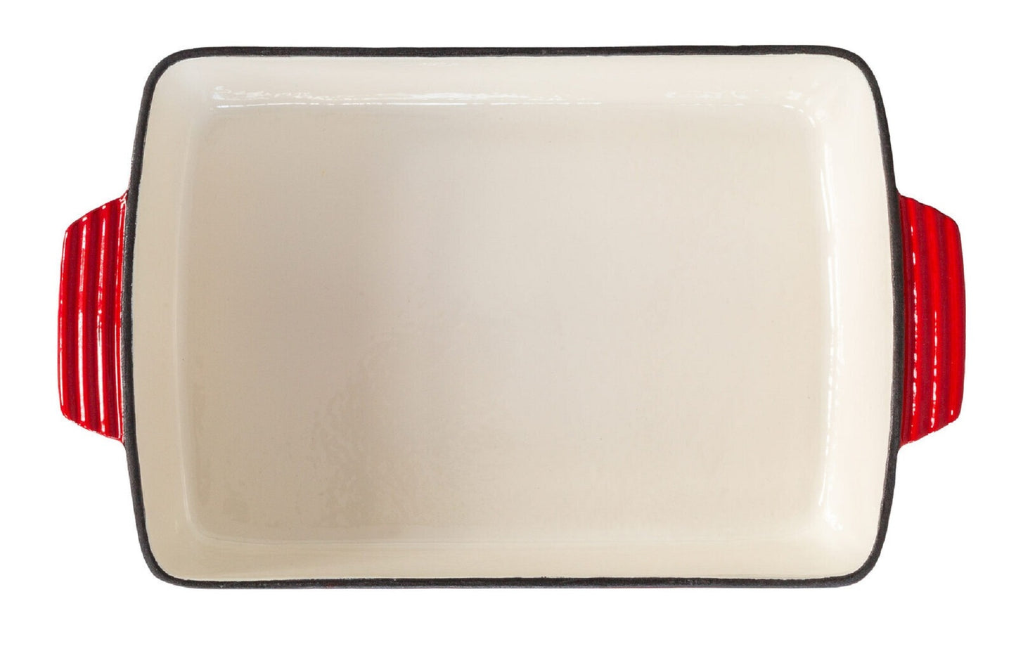 Enamelled Cast Iron 38.5x23cm Rectangular Roaster (3.4L) - Red V196-CIR04