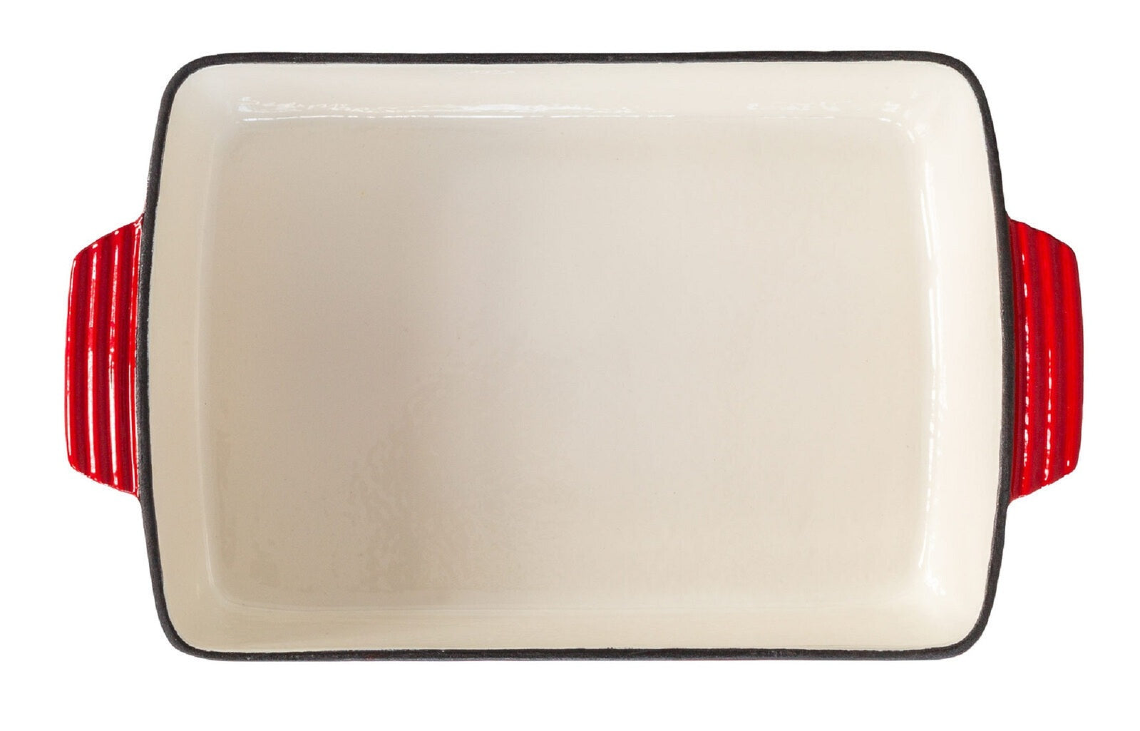 Enamelled Cast Iron 38.5x23cm Rectangular Roaster (3.4L) - Red V196-CIR04