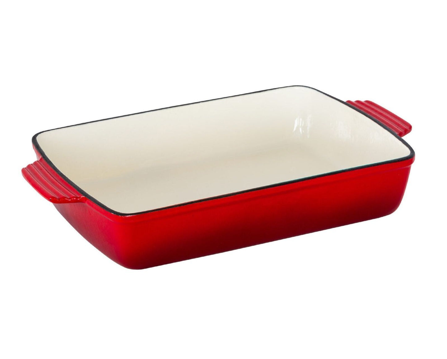 Enamelled Cast Iron 38.5x23cm Rectangular Roaster (3.4L) - Red V196-CIR04