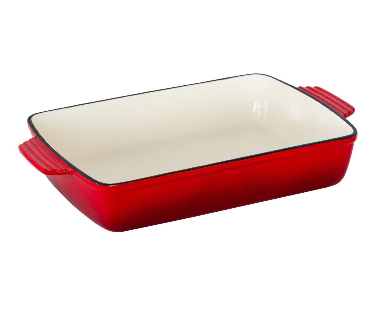 Enamelled Cast Iron 38.5x23cm Rectangular Roaster (3.4L) - Red V196-CIR04