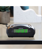 AM/FM Alarm Clock & Radio w/ Green LED Time Numbering V196-CR21
