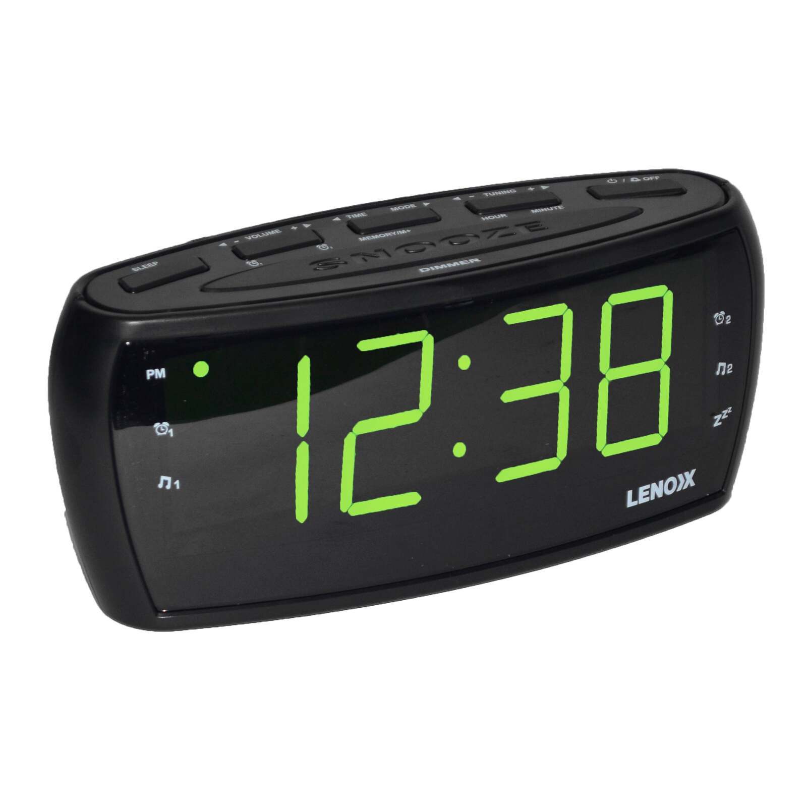 Large Number Alarm Clock & AM/FM Radio, Bold Green LED Time Screen V196-CR85