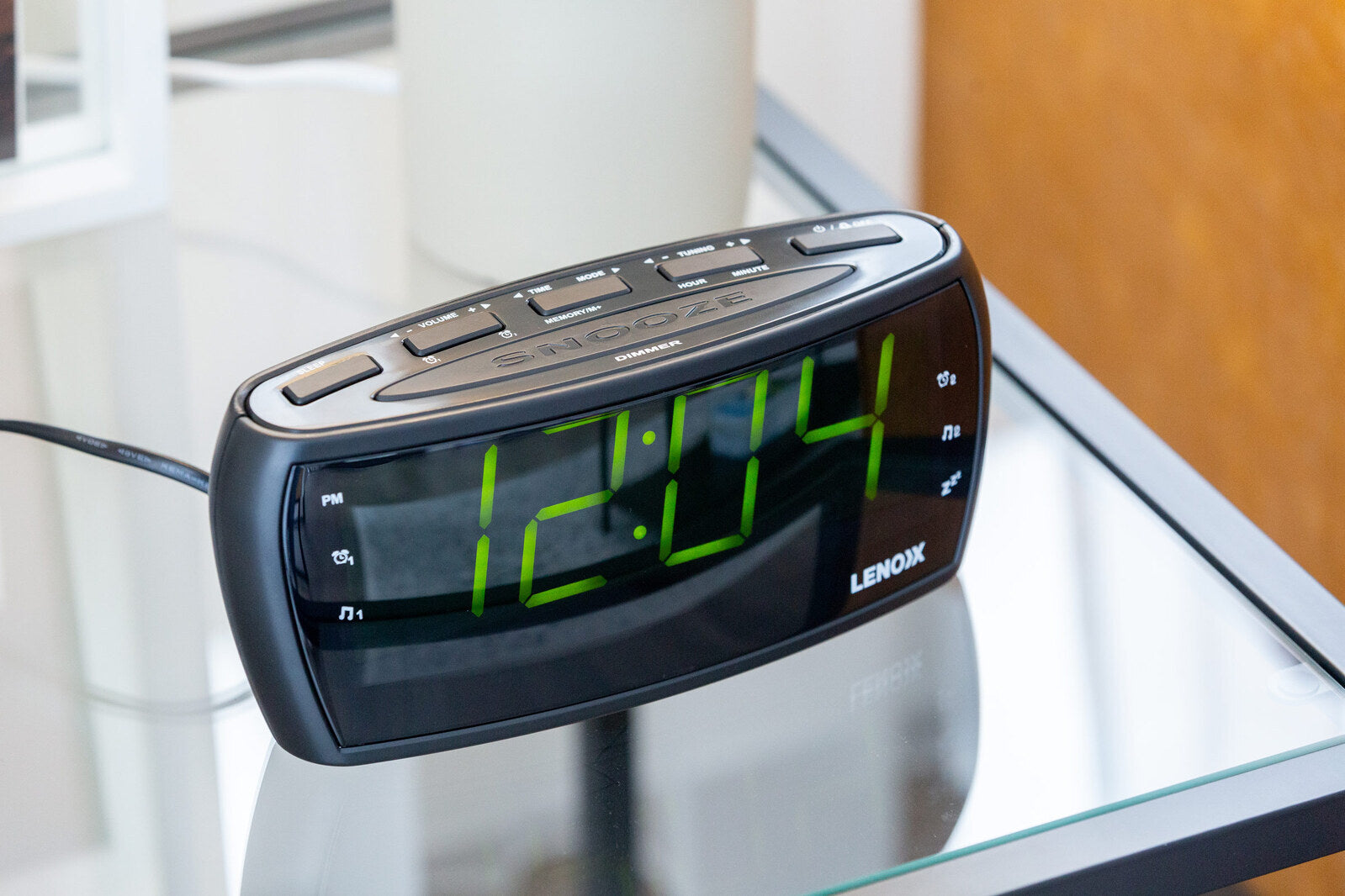 Large Number Alarm Clock & AM/FM Radio, Bold Green LED Time Screen V196-CR85