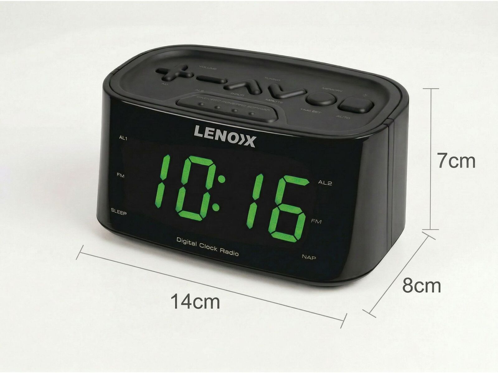 Smartphone-Charging Alarm Clock & FM Radio (Black) w/ USB Port V196-CRU3128B