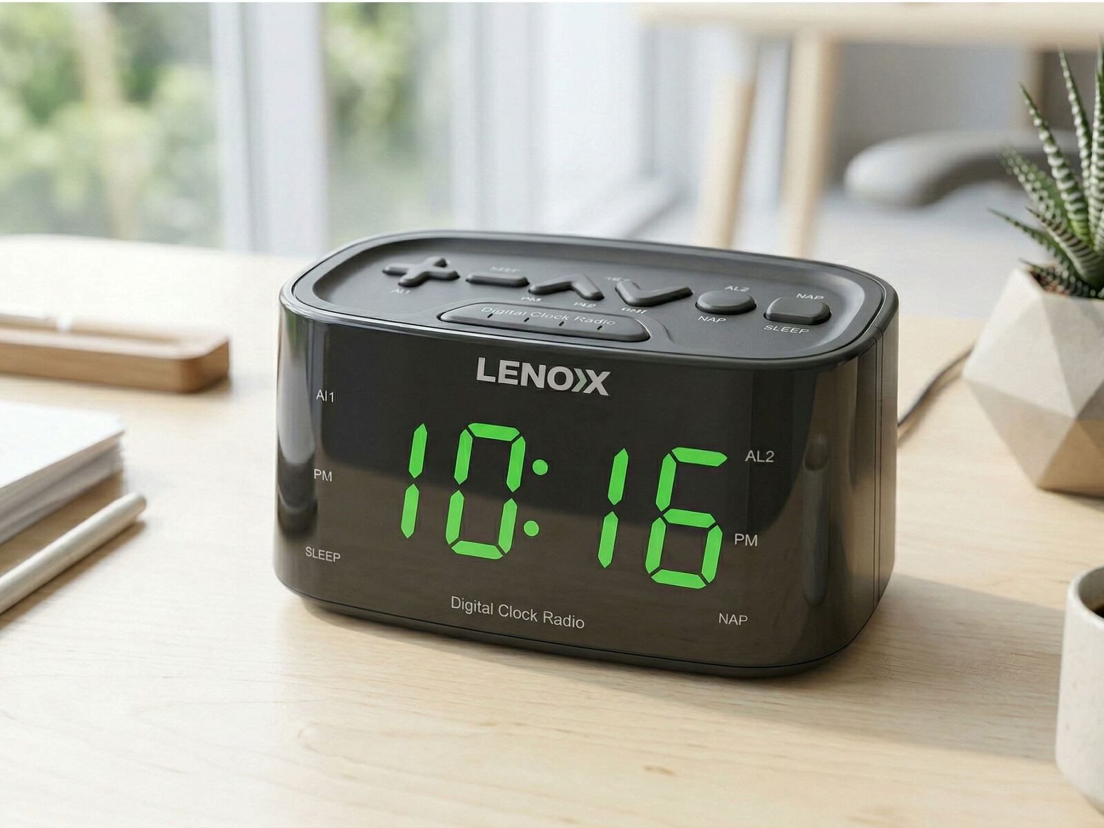 Smartphone-Charging Alarm Clock & FM Radio (Black) w/ USB Port V196-CRU3128B