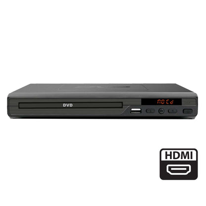 HDMI DVD Player (Black) w/ Remote Control, Compact Size, 8 Languages V196-DVDHD3470