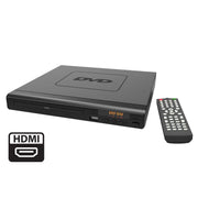 HDMI DVD Player (Black) w/ Remote Control, Compact Size, 8 Languages V196-DVDHD3470