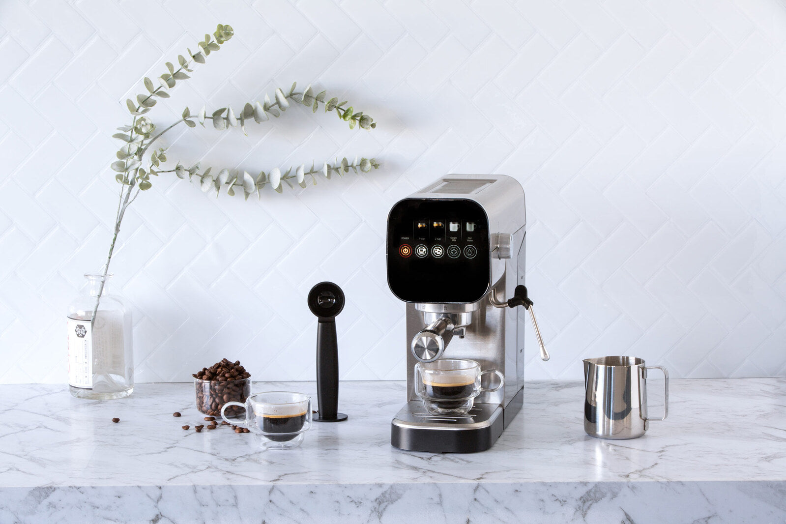 Touch Screen Operation Espresso Coffee Machine with 20-Bar Pressure Pump V196-ECM90