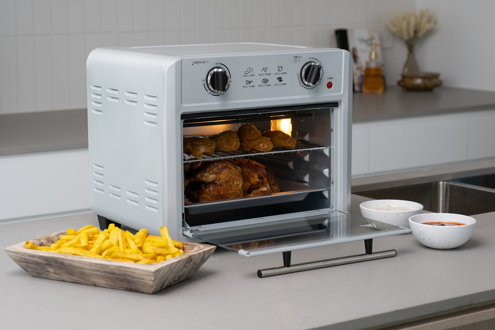 23L Air Fryer Oven + 3 Cooking Accessories (Silver) 23L Capacity V196-FA230_K