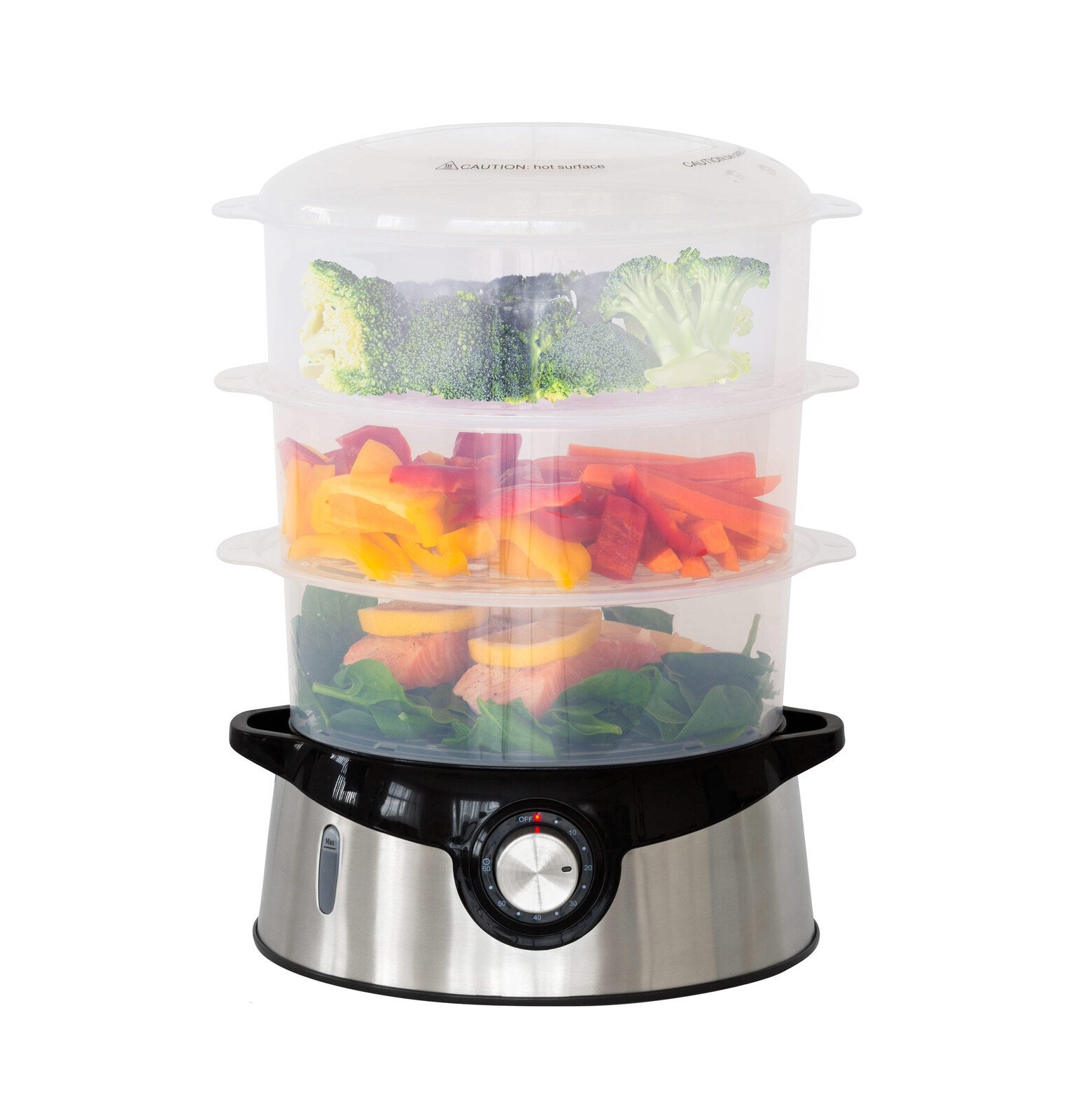3 Tier Food Steamer with Stainless Steel Base V196-FS100