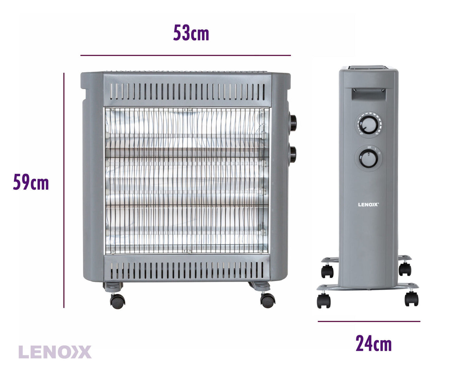 2200W Quartz Infrared Radiant Heater with Adjustable Thermostat and 2 Power Settings V196-H220