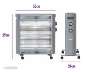 2200W Quartz Infrared Radiant Heater with Adjustable Thermostat and 2 Power Settings V196-H220