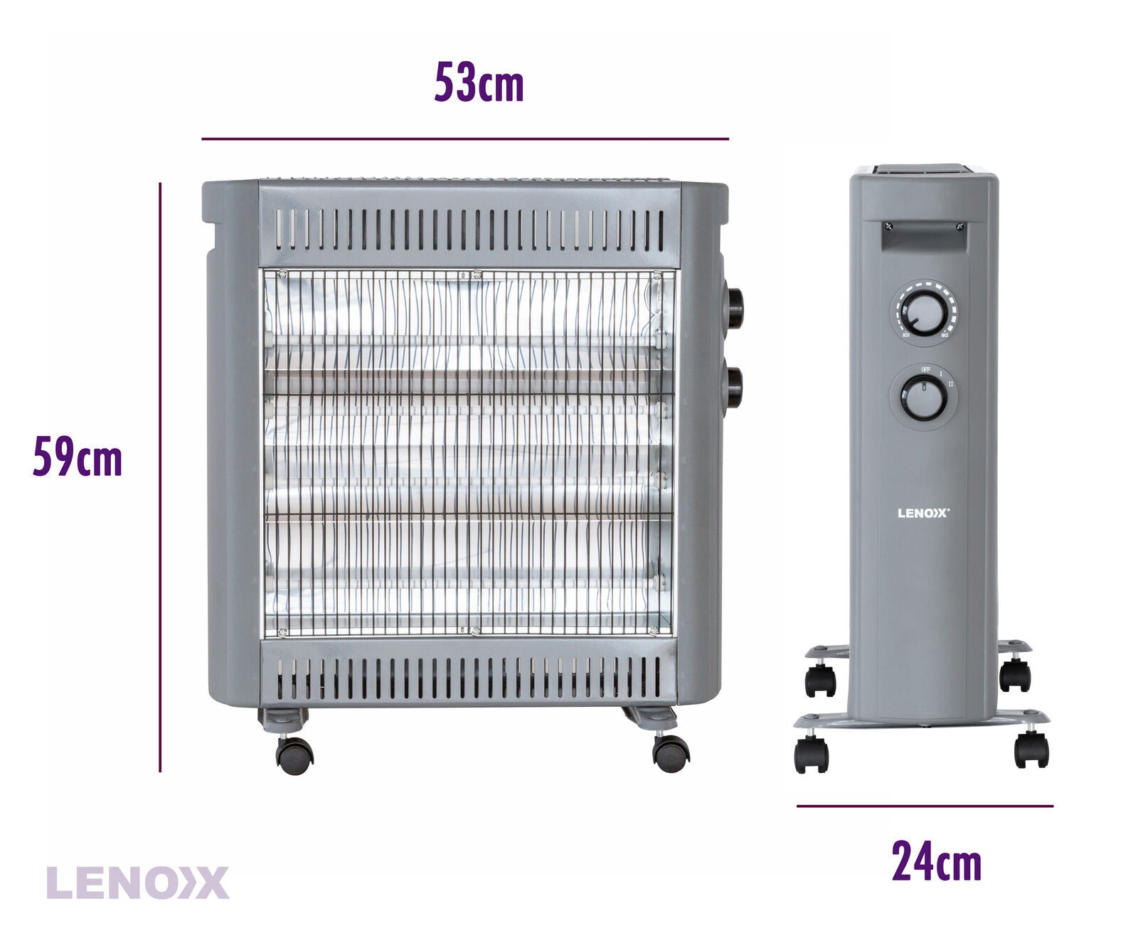 2200W Quartz Infrared Radiant Heater with Adjustable Thermostat and 2 Power Settings V196-H220