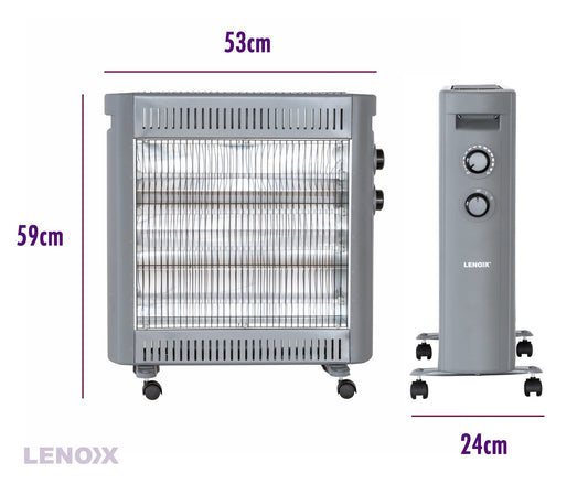 2200W Quartz Infrared Radiant Heater with Adjustable Thermostat and 2 Power Settings V196-H220