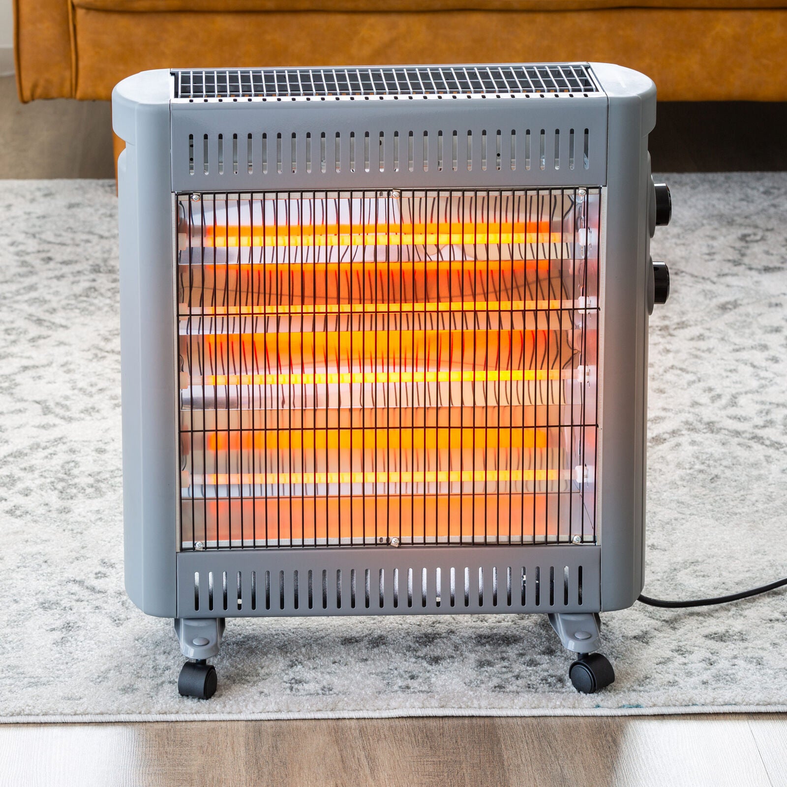 2200W Quartz Infrared Radiant Heater with Adjustable Thermostat and 2 Power Settings V196-H220