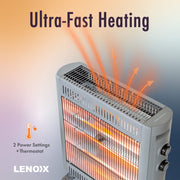 2200W Quartz Infrared Radiant Heater with Adjustable Thermostat and 2 Power Settings V196-H220