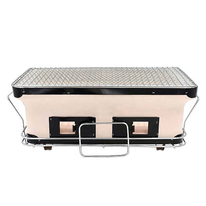 Portable Hibachi Tabletop Grill Dual Charcoal BBQ Chambers V196-HBG303