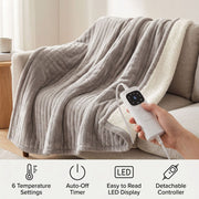 Heated Throw Blanket, Soft Double-Sided Fleece with Adjustable Heat Settings V196-HT111