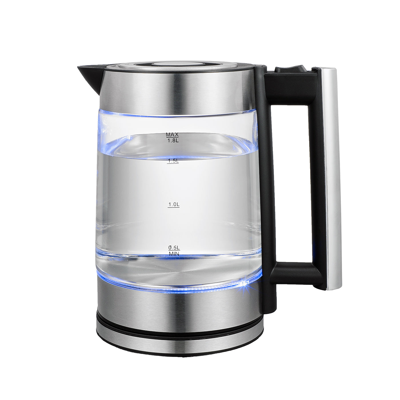 Healthy Choice 1.8L Cordless Glass Kettle, Stainless Steel, 1.8L, Blue LED V196-K180