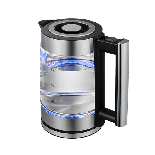 Healthy Choice 1.8L Cordless Glass Kettle, Stainless Steel, 1.8L, Blue LED V196-K180