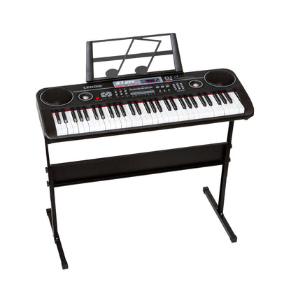 61-Key Electronic Learning Piano Keyboard, Light-Up Keys, LCD Display, with Music Stand Holder V196-KB328