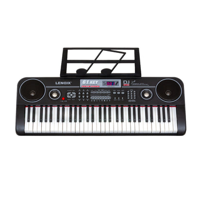 61-Key Electronic Learning Piano Keyboard, Light-Up Keys, LCD Display, with Music Stand Holder V196-KB328