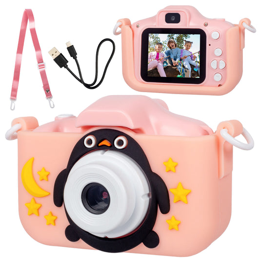 Kids Digital Dual Lens Camera, 4x Zoom and HD Video Recording (Pink) V196-KDC-0024