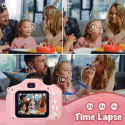 Kids Digital Dual Lens Camera, 4x Zoom and HD Video Recording (Pink) V196-KDC-0024
