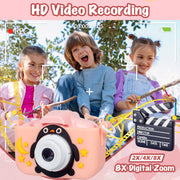 Kids Digital Dual Lens Camera, 4x Zoom and HD Video Recording (Pink) V196-KDC-0024