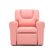 Kids Pink Recliner Chair w/ Footrest & Cup Holder V196-KR590P_K