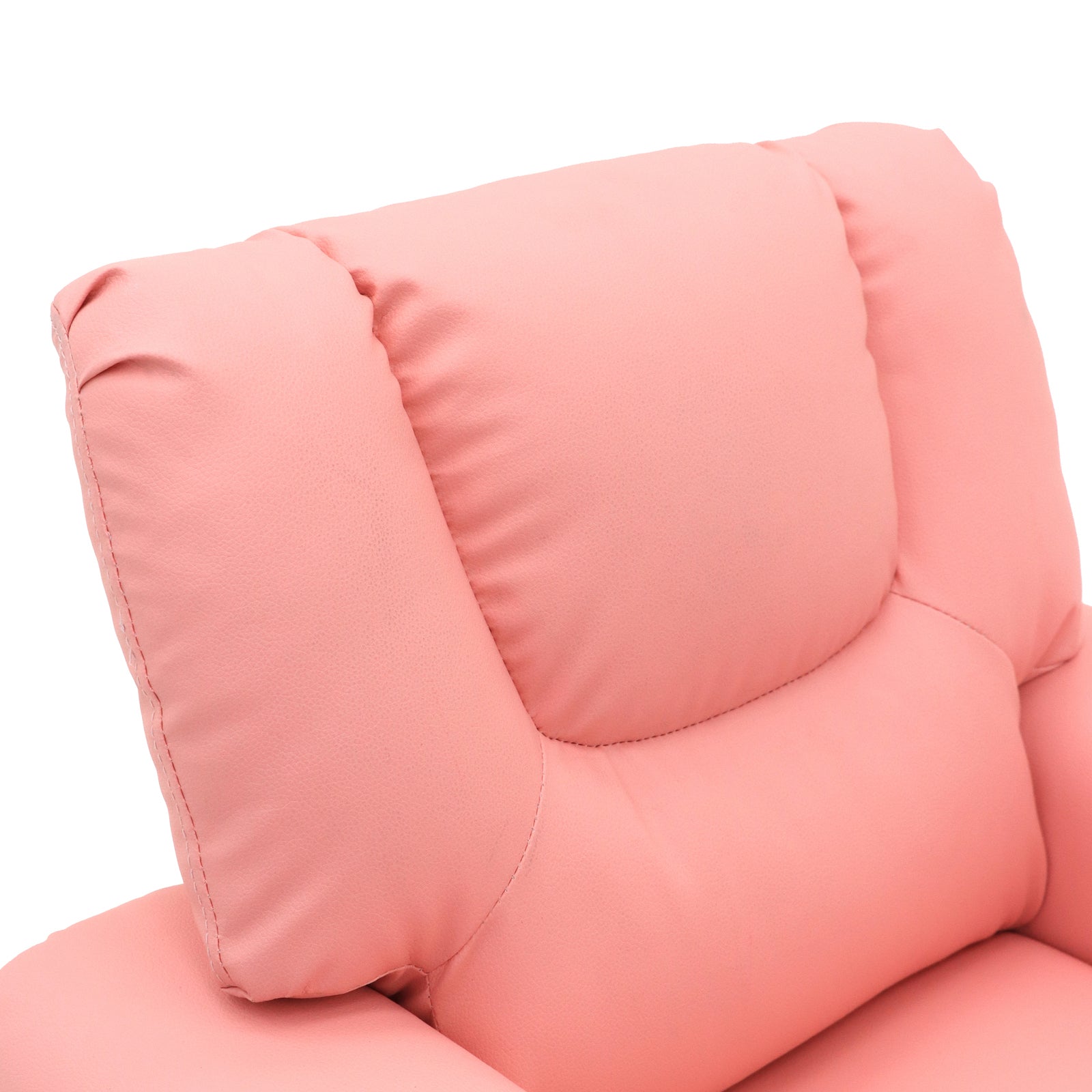 Kids Pink Recliner Chair w/ Footrest & Cup Holder V196-KR590P_K