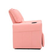 Kids Pink Recliner Chair w/ Footrest & Cup Holder V196-KR590P_K