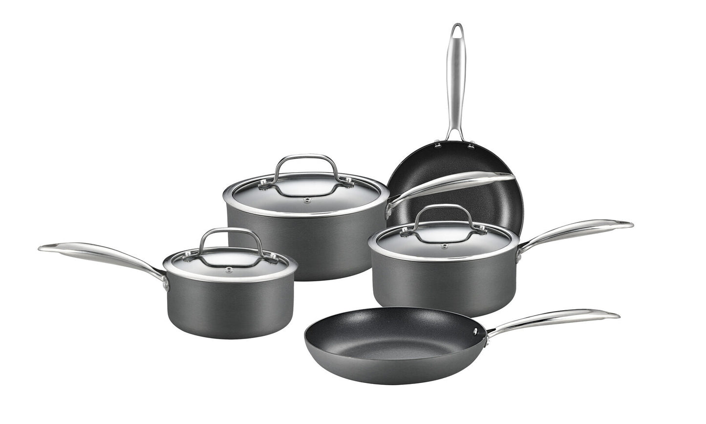 8-Piece Cookware Set with Non-stick Coating and Glass Lids V196-KS080