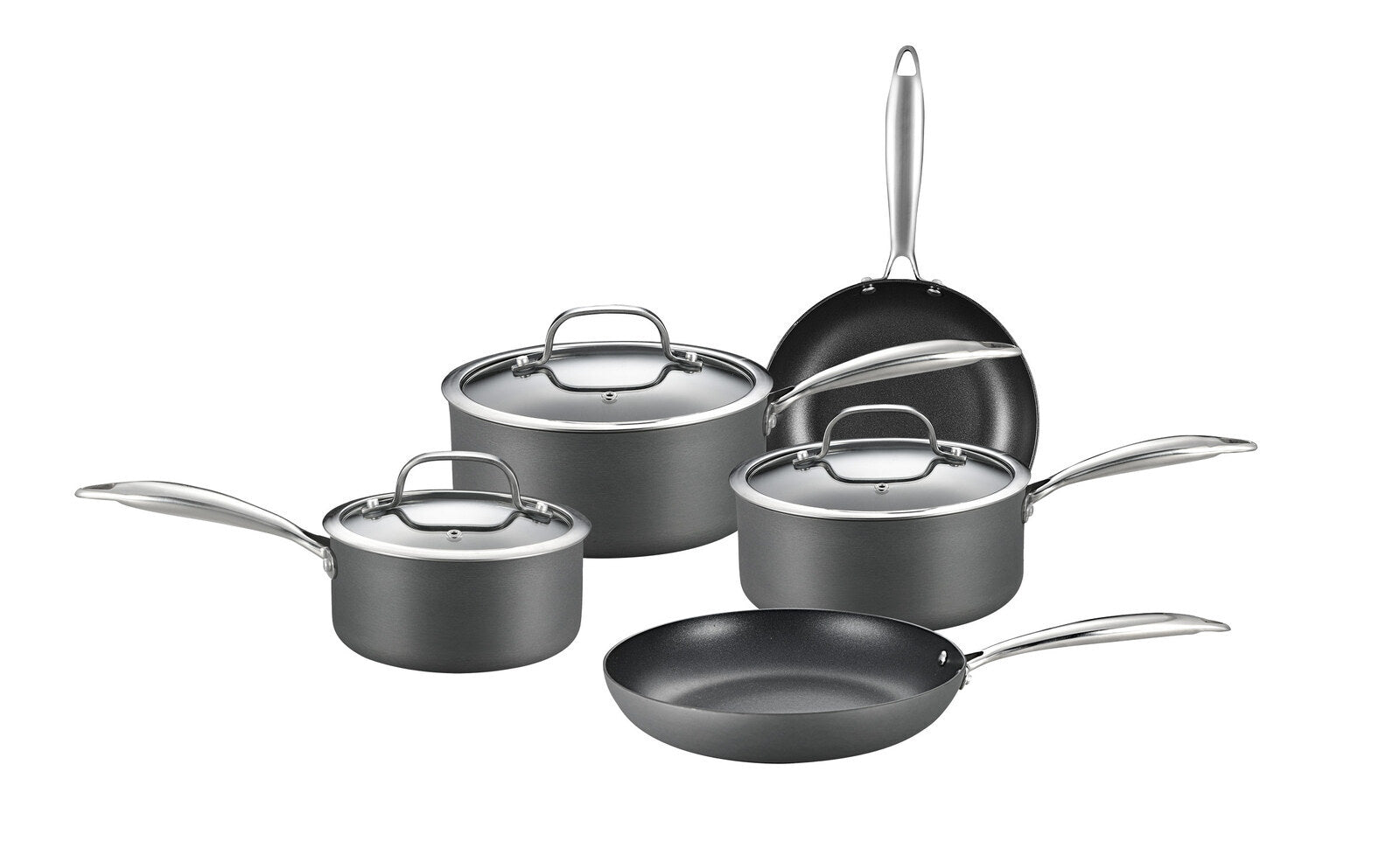 8-Piece Cookware Set with Non-stick Coating and Glass Lids V196-KS080