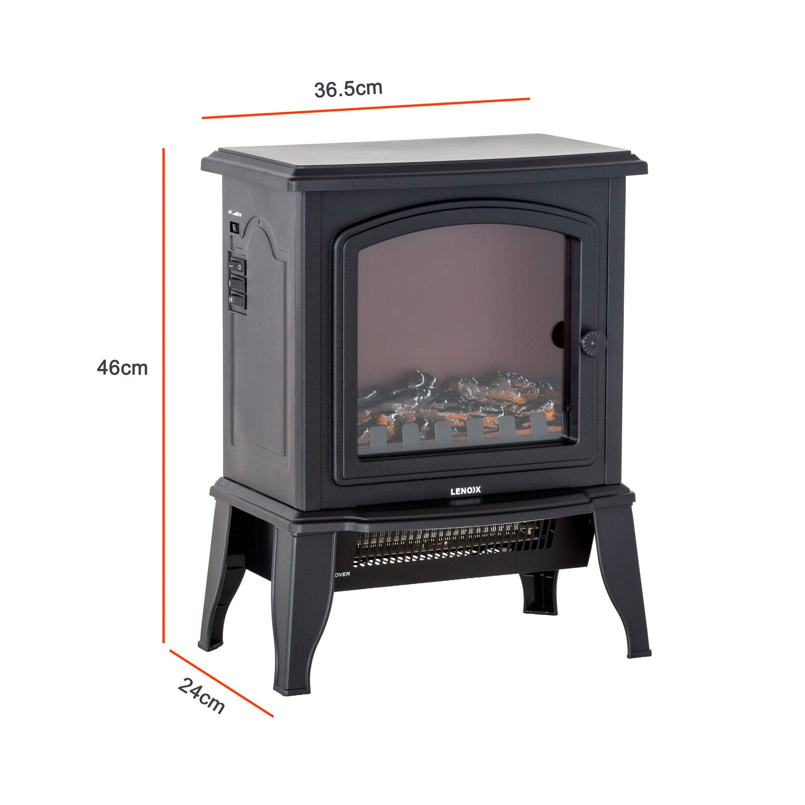 Electric 1000W to 2000W Fireplace Heater with Realistic Log Flame Display V196-LF190