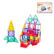 78 Pcs non-toxic STEM Educational, Durable Magnetic Tiles/Puzzle with Storage Bag V196-LZW-802