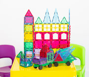 120 Pcs non-toxic STEM Educational, Durable Magnetic Tiles/Puzzle with Storage Bag V196-LZW-804