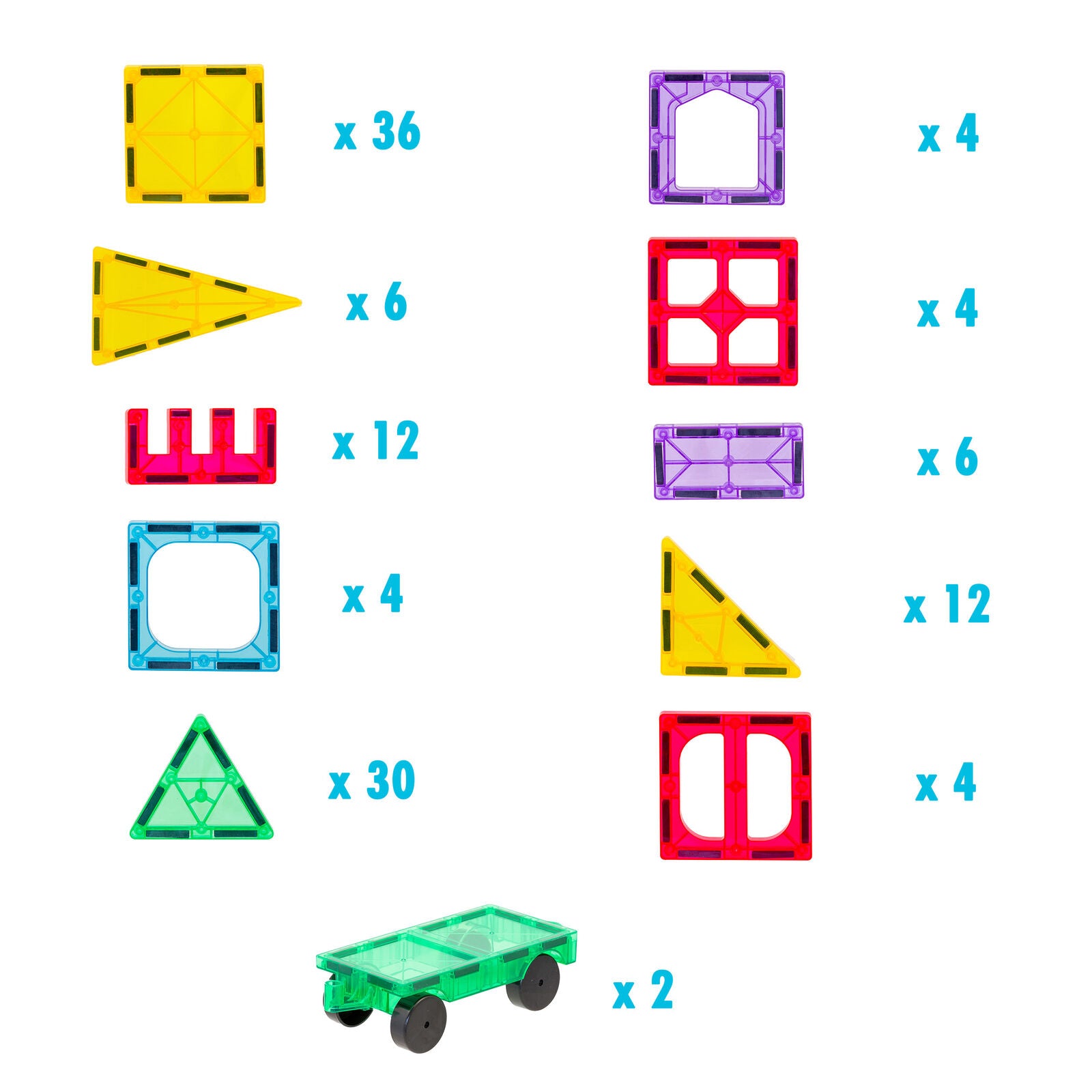 120 Pcs non-toxic STEM Educational, Durable Magnetic Tiles/Puzzle with Storage Bag V196-LZW-804