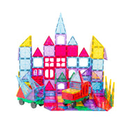 200 Pcs non-toxic STEM Educational, Durable Magnetic Tiles/Puzzle with Storage Bag V196-LZW-805