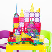 200 Pcs non-toxic STEM Educational, Durable Magnetic Tiles/Puzzle with Storage Bag V196-LZW-805