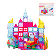 200 Pcs non-toxic STEM Educational, Durable Magnetic Tiles/Puzzle with Storage Bag V196-LZW-805