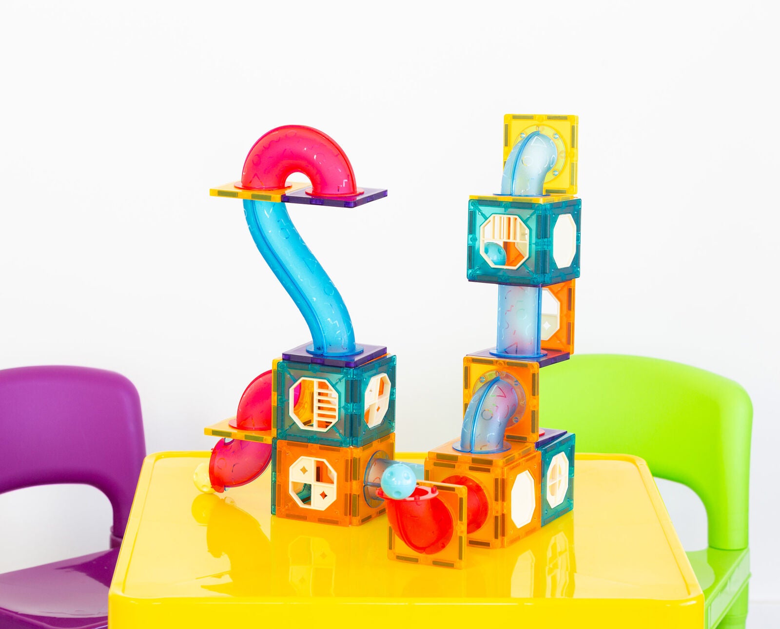 88 Pcs non-toxic STEM Educational, Durable Magnetic Tiles/Puzzle with Storage Bag V196-LZW-806