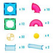88 Pcs non-toxic STEM Educational, Durable Magnetic Tiles/Puzzle with Storage Bag V196-LZW-806