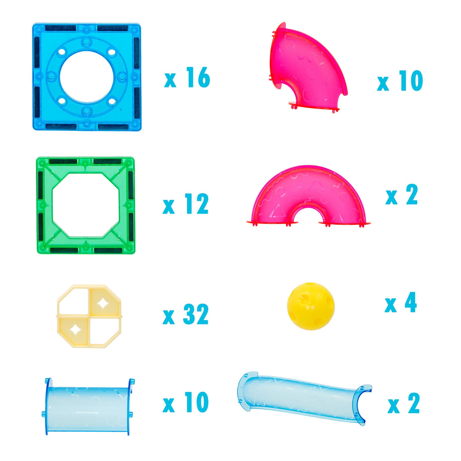 88 Pcs non-toxic STEM Educational, Durable Magnetic Tiles/Puzzle with Storage Bag V196-LZW-806