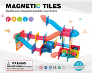 118 Pcs non-toxic STEM Educational, Durable Magnetic Tiles/Puzzle with Storage Bag V196-LZW-807