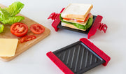 Compact Microwave Sandwich Maker Non-Stick Grill Plates for Quick Meals at Home, Work, or Travel V196-MGP100