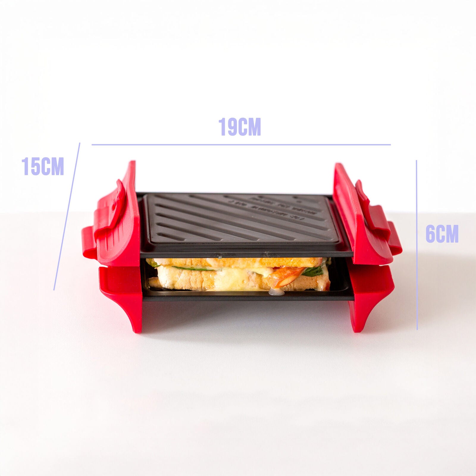 Compact Microwave Sandwich Maker Non-Stick Grill Plates for Quick Meals at Home, Work, or Travel V196-MGP100