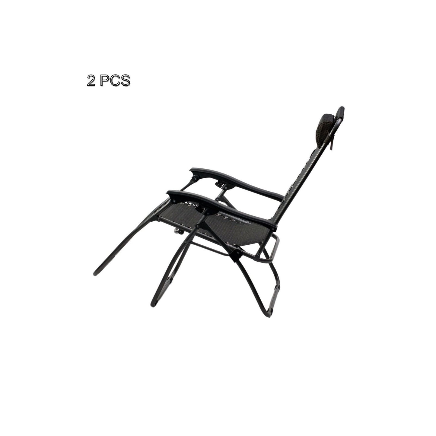 2 Pcs Zero Gravity Folding Reclining Chair (Black) V196-OF430