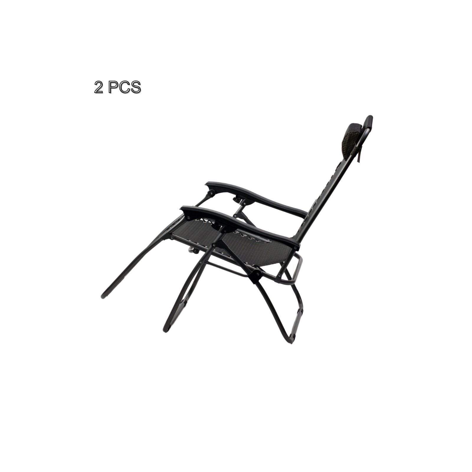 2 Pcs Zero Gravity Folding Reclining Chair (Black) V196-OF430